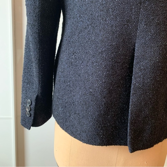 Massimo Dutti Blazer Navy Textured Tweed - Picture 4 of 7